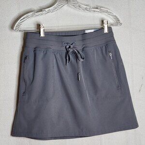 Tek Gear Smokey Slate Mid Rise Wicking Drawstring Pocketed Poly Span Skort Sz S